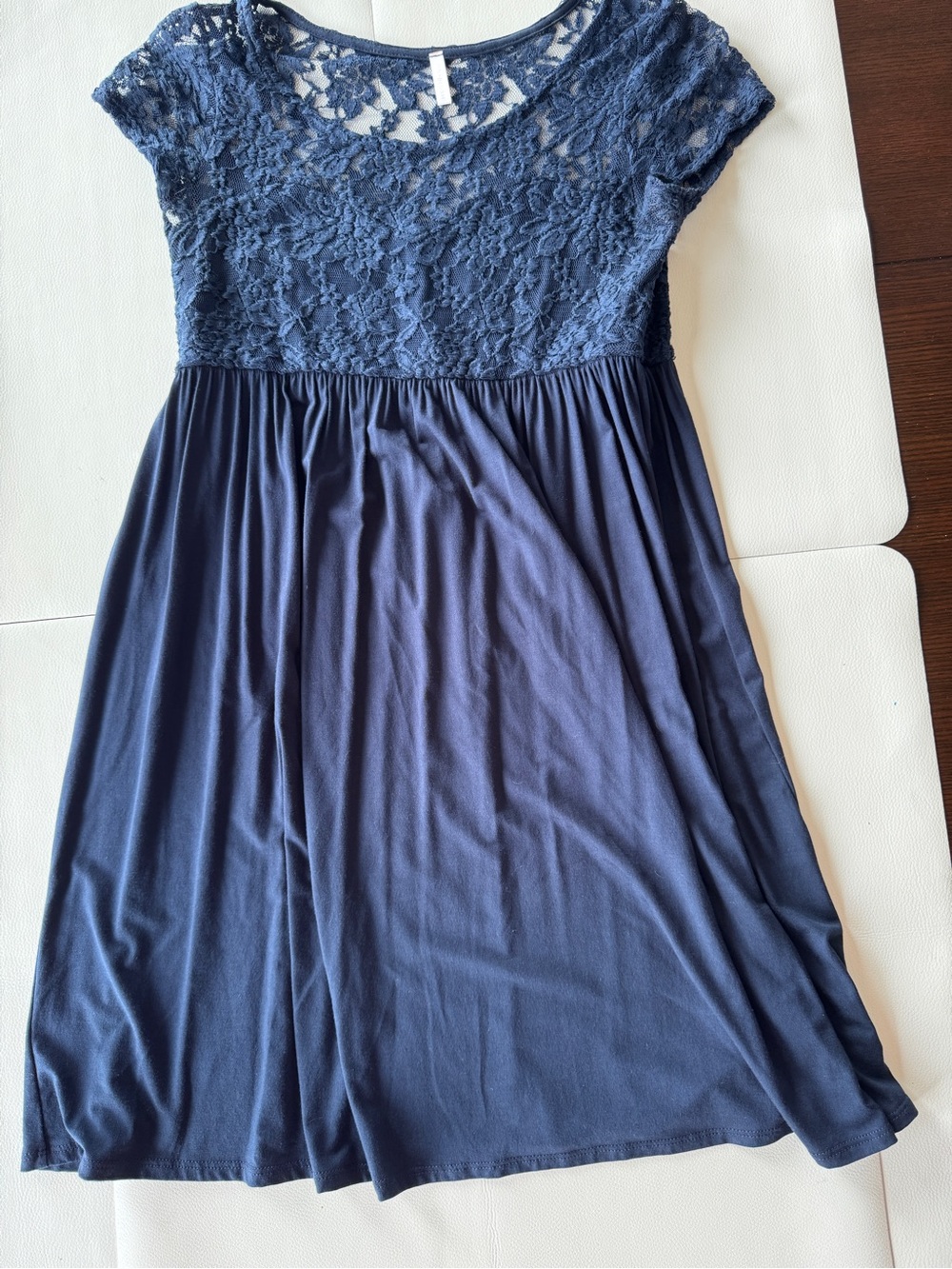 Pinkblush Maternity Navy Lace Bodice Casual Dress